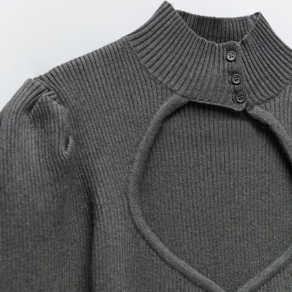 ZARA | Bloggers Fave Puff Sleeve Cut Out Sweater - Picture 14 of 16